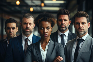 Diverse Team of Professionals Posing Together