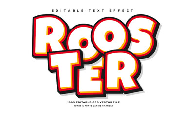 Rooster editable text effect template