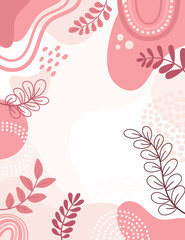 Design banner frame flower Spring background with beautiful. flower background for design. Colorful background with tropical plants.