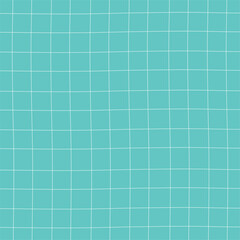 Checked, square, plaid vector seamless pattern. Vertical and horizontal hand drawn irregular crossed stripes. Checkered geometric background. White bars on mint green background.