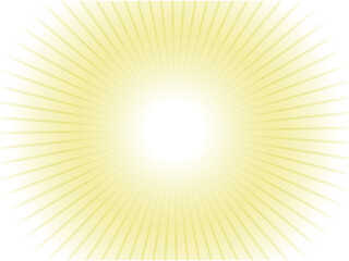 Obraz premium ぼんやりと光り輝く太陽光線イメージの放射線背景_黄色