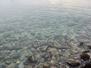 Plakat Transparent sea water, sea coast