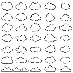 Toy cloud icon vector set. Baby clouds illustration sign collection. Cloud symbol or logo. - obrazy, fototapety, plakaty