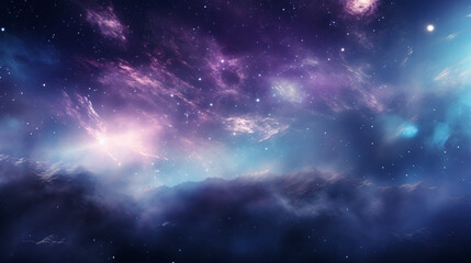 Fototapeta na wymiar Blue and purple nebula