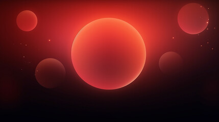 Cosmic background. Red and orange glowing sphere grainy gradient background.