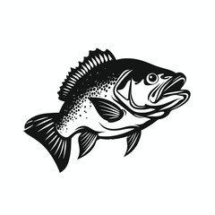 Fish fishing logo icon template. Creative vector symbol of fishing club or online shop