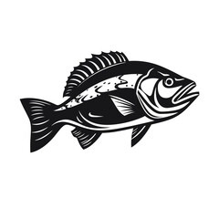 Fototapeta na wymiar Fish fishing logo icon template. Creative vector symbol of fishing club or online shop