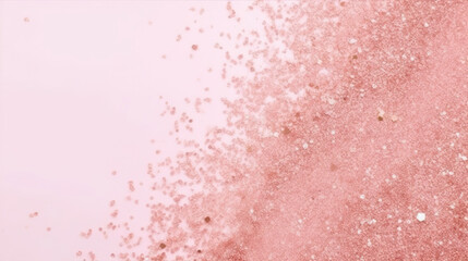 Fototapeta na wymiar pink rose glitter on pink background. Rose gold glitter onpink white background