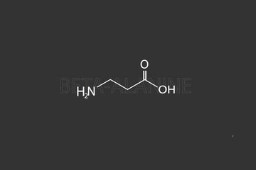 Beta-alanine molecular skeletal chemical formula - obrazy, fototapety, plakaty