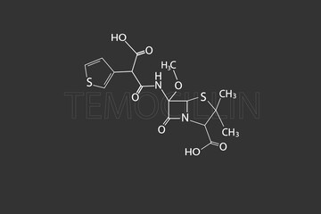 Temocillin molecular skeletal chemical formula