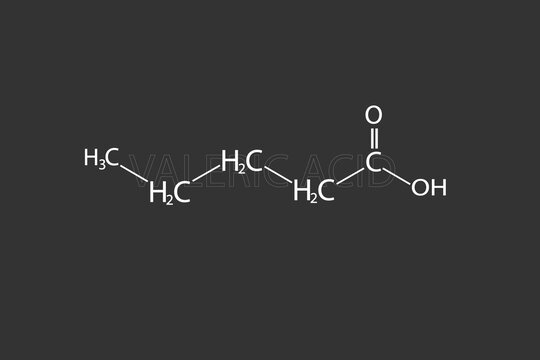 Valeric acid molecular skeletal chemical formula