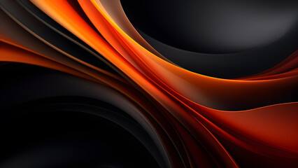 Modern dark red and orange black abstract 3D wave technology background