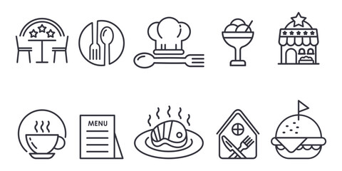 Restaurant Line Icon Vector Art