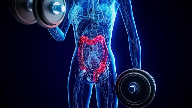 4K abstract animation of the gut