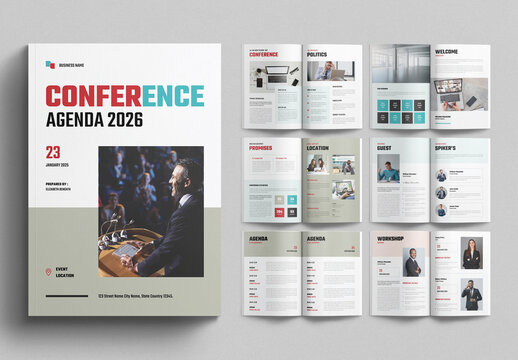 Conference Agenda Template Design Layout