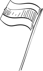 supporter flag handdrawn illustration