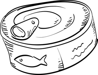 canned food handdrawn illustration