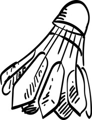 shuttlecock handdrawn illustration