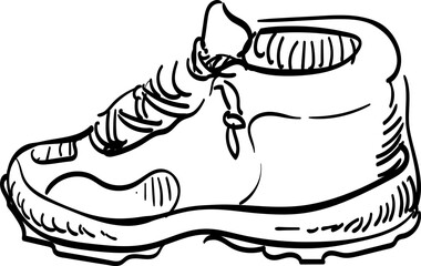 hiking boots handdrawn illustration
