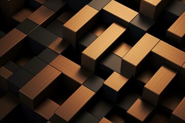 Squares colorful 3d illustration pattern background