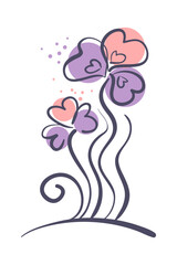 Line art doodle flower vector illustration