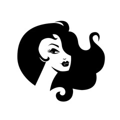 Beautiful linear silhouette of a fas girl