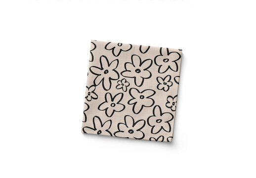 Mockup of customizable linen napkin and editable background