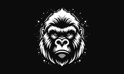 head gorilla angry vector illustration flat design