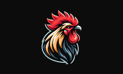 head rooster vector illustration flat design © dewa
