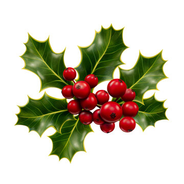 holly leaves and berries, png