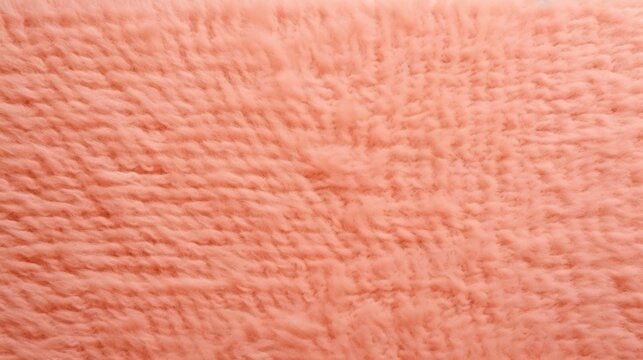 Soft Coral Peach Fuzz Fabric Texture Close-Up. Close-up of a soft coral textured fabric, showing intricate details and the cozy quality of the material.