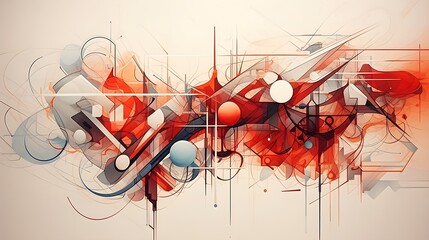 Image that showcases the fusion of geometric shapes and wireframe connections, background image, generative AI