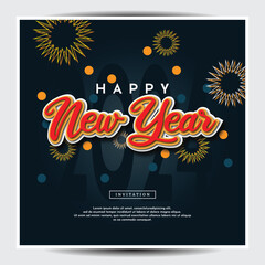 Happy new year 2024 design. Premium vector design for poster, banner, greeting and new year 2024 celebration.