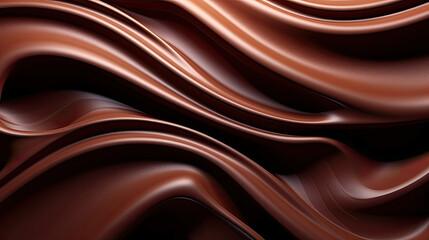 chocolate abstract wallpaper, Melted chocolate swirl as a background. wave chocolate background. brown wave background.Coffee chocolate brown color iquid drink texture background. - obrazy, fototapety, plakaty