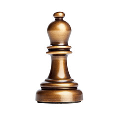 Fototapeta na wymiar Golden chess piece isolated on transparent background