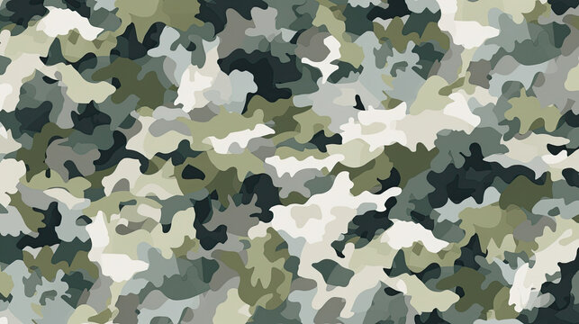 Seamless rough textured military, hunting, paintball camouflage pattern in light urban grey and dark green palette.Camouflage pattern cloth texture background