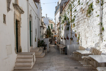 Fototapeta na wymiar Ostuni, Italy - one of the most beautiful villages in South Italy, Ostuni displays a wonderful Old Town with narrow streets and alleys 