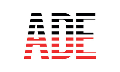 ADE three initial letter iconic line negative space minimal logo design vector template. monogram, abstract, wordmark, business, typography, minimalist, brand, company, flat, modern, unique, simple