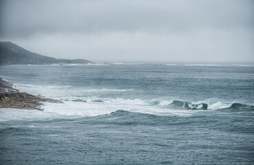 The force of the sea on the coast of Galicia