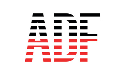 ADF three initial letter iconic line negative space minimal logo design vector template. monogram, abstract, wordmark, business, typography, minimalist, brand, company, flat, modern, unique, simple