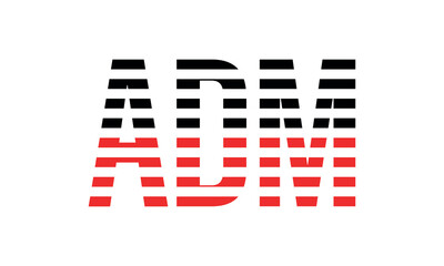 ADM three initial letter iconic line negative space minimal logo design vector template. monogram, abstract, wordmark, business, typography, minimalist, brand, company, flat, modern, unique, simple