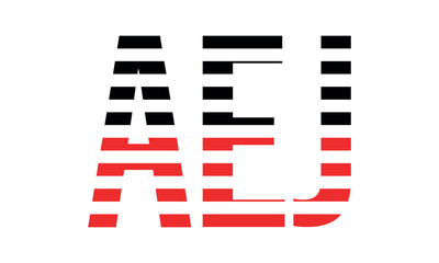 AEJ three initial letter iconic line negative space minimal logo design vector template. monogram, abstract, wordmark, business, typography, minimalist, brand, company, flat, modern, unique, simple