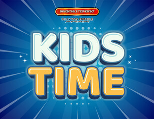 Kids cartoon funny comic 3d text effect design