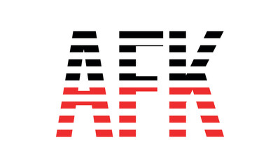 AFK three initial letter iconic line negative space minimal logo design vector template. monogram, abstract, wordmark, business, typography, minimalist, brand, company, flat, modern, unique, simple