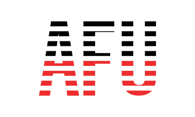 AFUthree initial letter iconic line negative space minimal logo design vector template. monogram, abstract, wordmark, business, typography, minimalist, brand, company, flat, modern, unique, simple