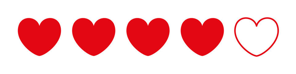 Love heart rating icon basic simple design