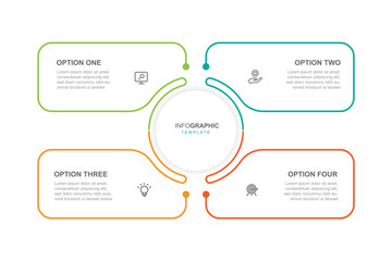 4 step process template vector element with 