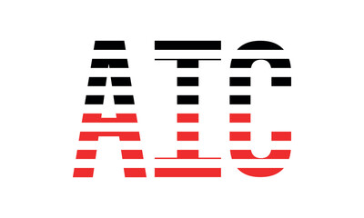 AIC three initial letter iconic line negative space minimal logo design vector template. monogram, abstract, wordmark, business, typography, minimalist, brand, company, flat, modern, unique, simple