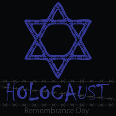 International Holocaust Remembrance Day vector. Star of David . January 27. Important day