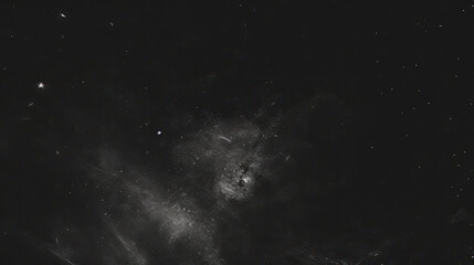 Fototapeta premium black and white white surface with a few star in the distance.Dust Dirt Particles Salt Snow Powder Spray. Authentic Black Rough Grunge Distressed Overlay Texture Surface..particles in space